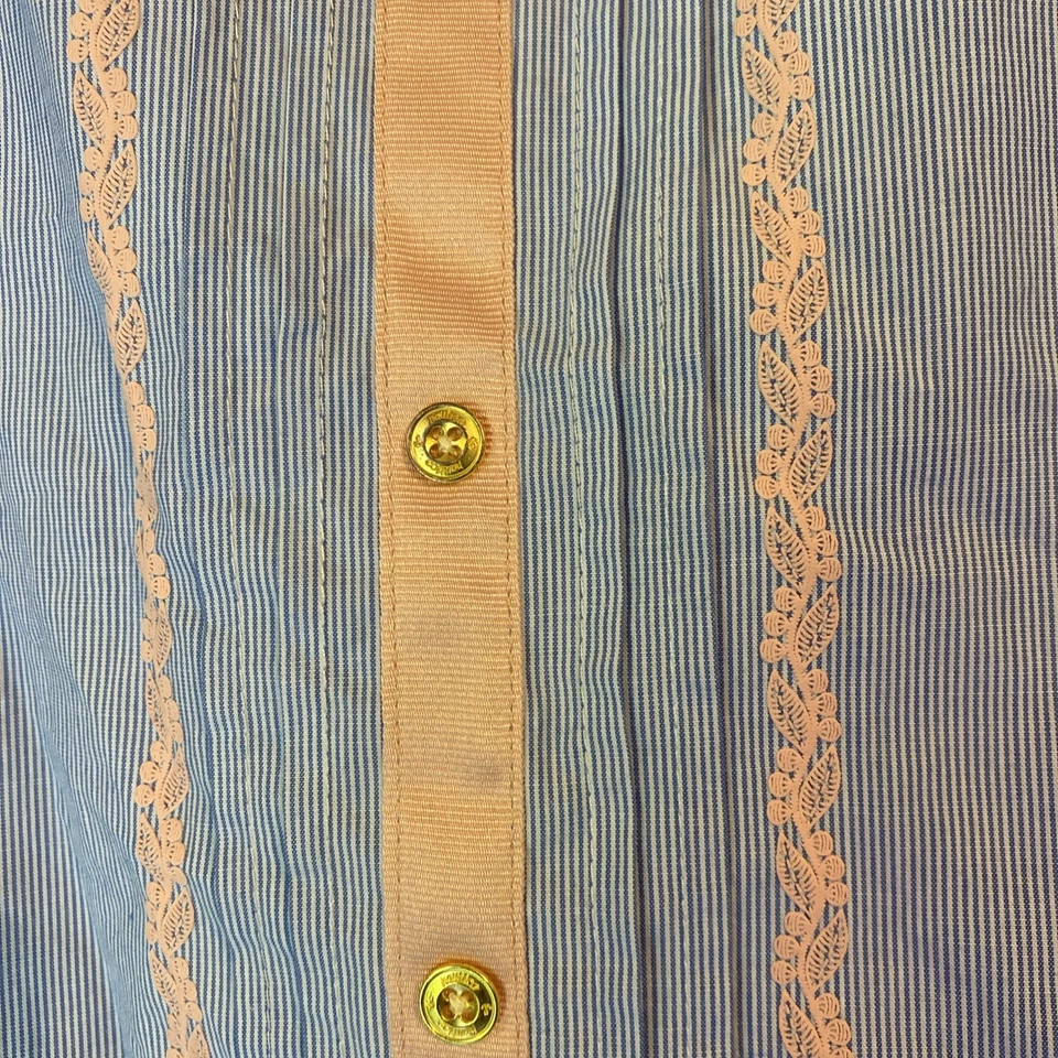 Nautica Sleeveless Dress chest logo blue and white stripe 100% Cotton Size 6X - Image 4 of 4