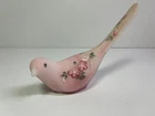 Fenton Art Glass pink satin bird hand-painted by Shelly Fenton