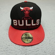 New Era 59Fifty Chicago Bulls NBA Basketball Cap 7 Black Red Windy City Fitted