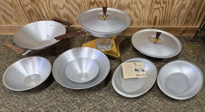   HOLY GRAIL   12 pc. Vintage MIRRO MEDALLION Chafing Dish MCM Buffet Set EXC!