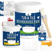 XUDOAI Bathtub Refinishing Kit Gloss White 21.5oz - Tub & Tile Paint Reglazing