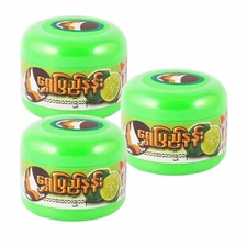 3x Thanaka Powder Shwe Pyi Nann Lemon Natural Herbal Organic Face Care Myanmar