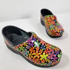 Dansko Women's Shoes EUR 39 Bright Flower Power Boho Print Slip On Clog 39 / 8.5