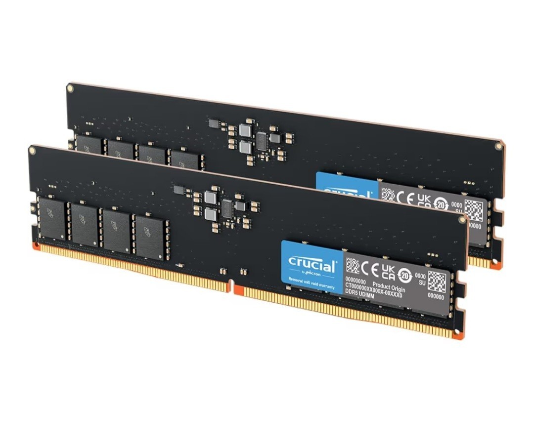 Crucial DDR5 RAM 128GB Kit (2x64GB) 5600MHz, Desktop Computer Memory