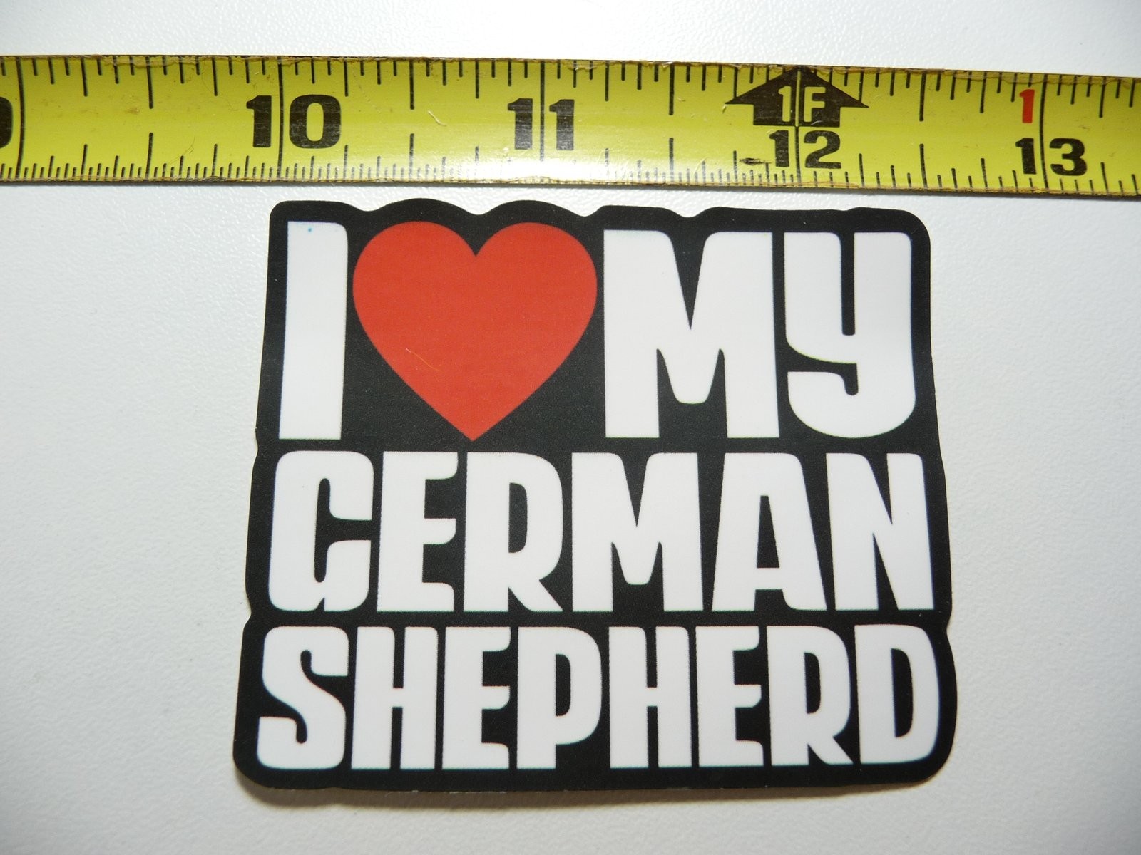 German Shepherd Decal Sticker with Red Heart for Dog Lovers