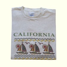 SAN DIEGO CALIFORNIA VTG 90s GRAPHIC SALEM USA MADE SAILING COTTON T SHIRT SZ L
