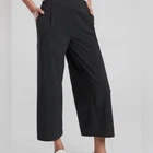 ATHLETA BLACK BROOKLYN WIDE LEG CROP ELASTIC BACK WAIST PANTS WOMENS SZ 4