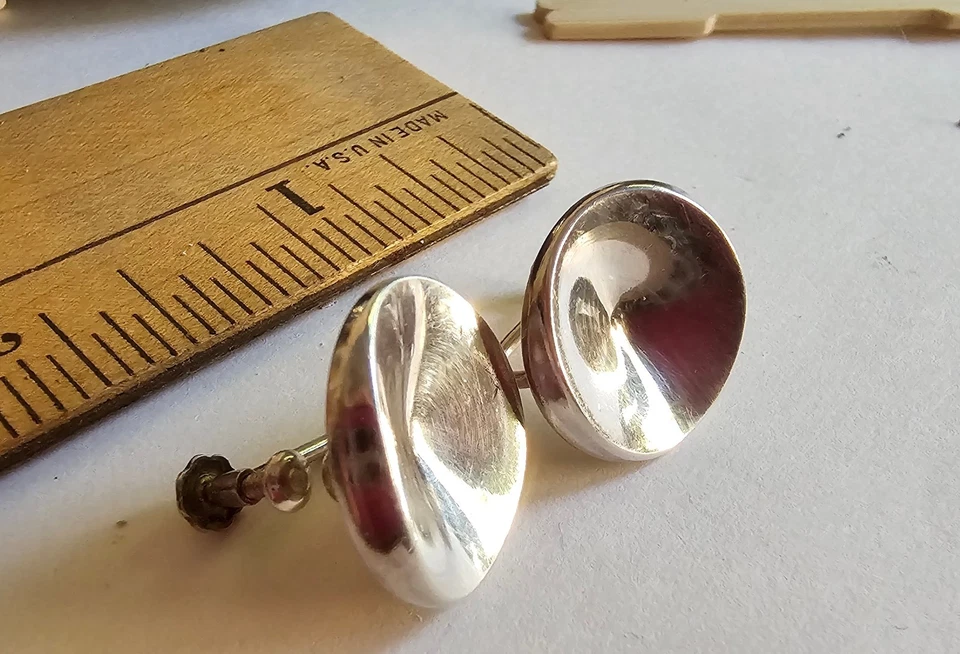 Pendientes GEORG JENSEN plata esterlina #136C tornillo trasero círculo danés Foto 2 de 4