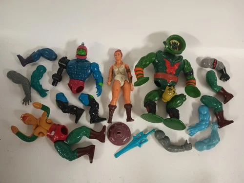 Vtg Motu BROKEN Masters Of The Universe He-Man Action Figures Parts Lot