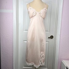 Henson Kickernick Vtg Pink Full slip Nightgown Size 34 Made In USA Lingerie