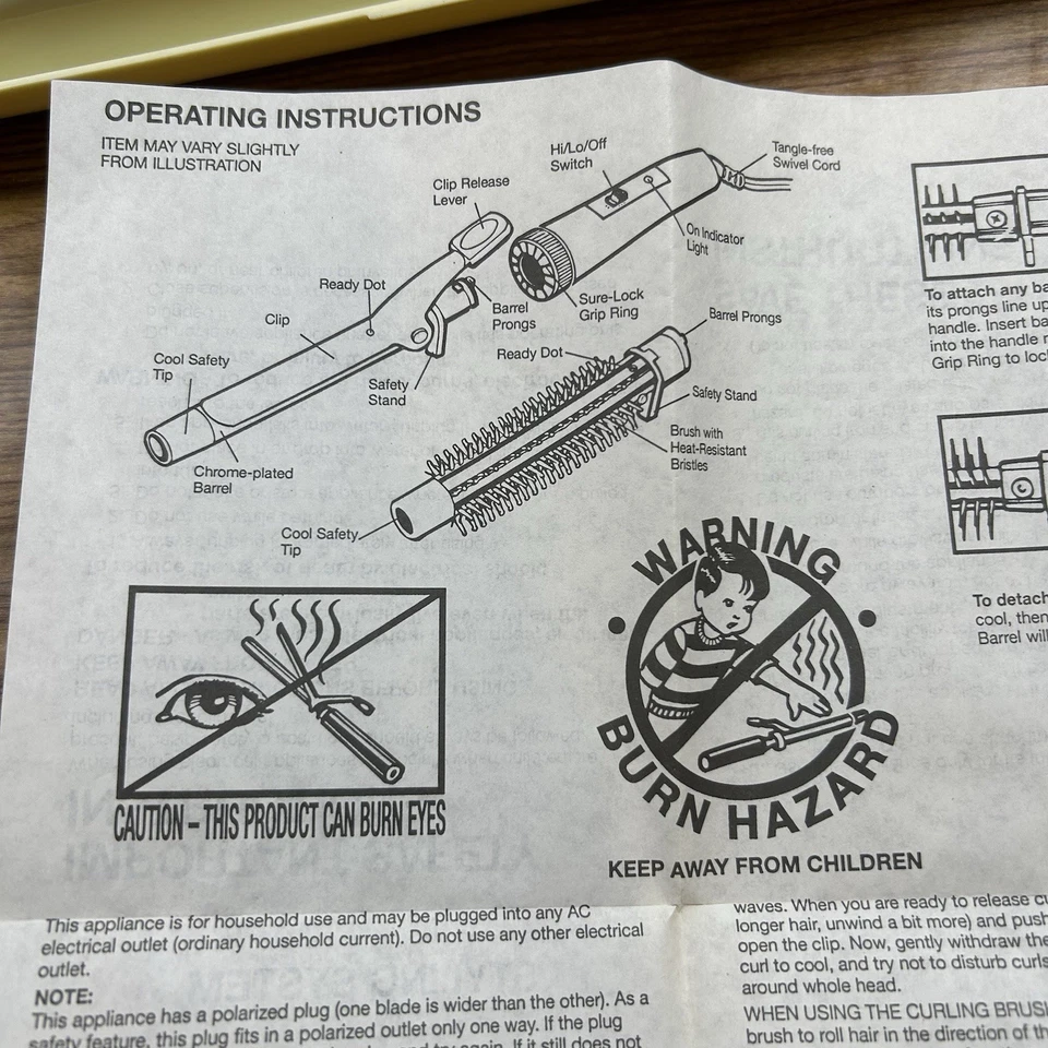 Vintage Windmere Four Way Curls Hair Styling System Curling Irons Brush TESTED - Image 4 of 4