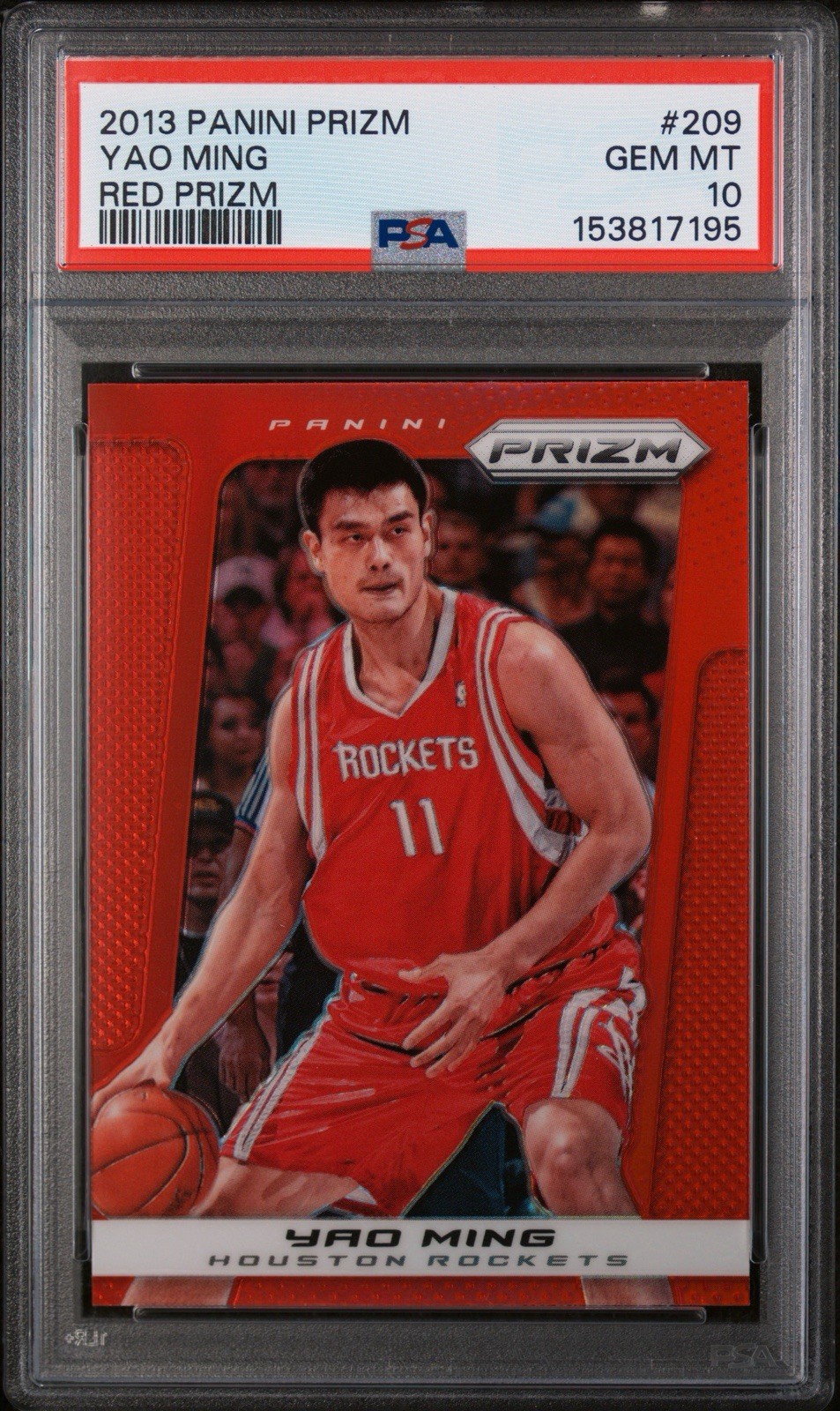 2013 Panini Prizm Yao Ming Red Prizm PSA 10 Gem Mint #209 Rockets Color Match