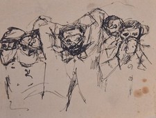 Pierre Henri Vaillant (1878-1939) (99) - encre - personnages