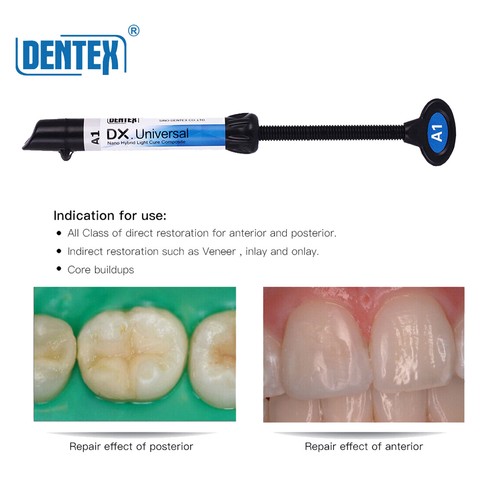 Dentex Dental Universal Nano hybrid Dispersion Light Cure Composite Resin A1 USA - Picture 6 of 7
