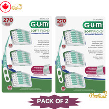 G.U.M. Soft-Picks Advanced Toothpicks 270 Picks  3 Travel Cases  Pack of 2