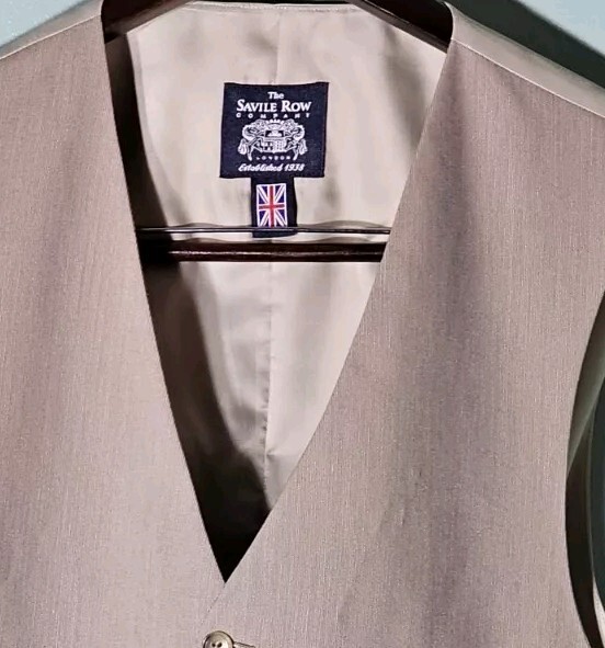 FILA The SAVILLE ROW CO Brown Tessuto Poly Spdx Uomo 5B Gilet Vestito Regolabile (L)