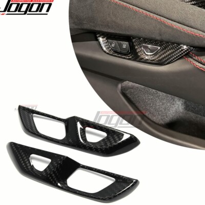 Real Carbon Door Lock Button Cover For Corvette C8 Stingray Coupe Z06 Z51 20-25