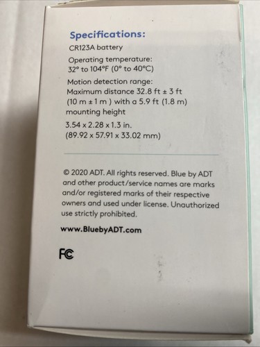 Blue by ADT Motion Sensor Home Security SSM1R0-29 Detector - Picture 4 of 5