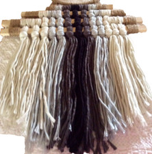 Wall Decor Macrame Wall Art Black  White 14  x 23  