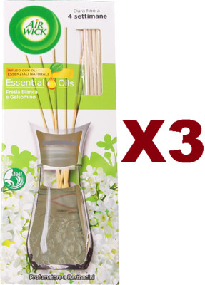 3 AIR WICK DEODORANT STICK DIFFUSER STRAWBERRY AND JASMINE PERFUMER 25ML