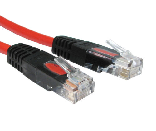 2m RJ45 CROSSOVER Cable Cat5e Network Ethernet Lead  X Over CROSS WIRED - RED - Bild 1 von 1