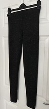 Ladies M S Black/Silver Sparkle Leggings Size 8