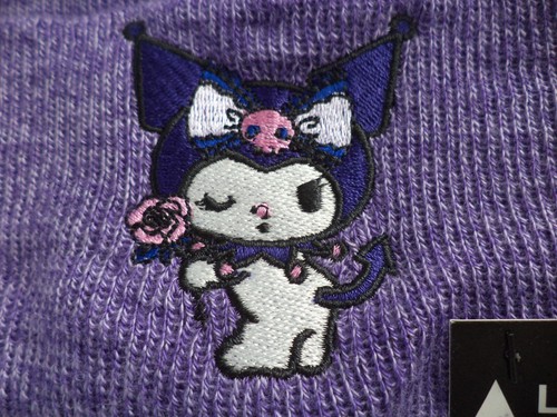 Sanrio Kuromi Butterfly Knit Hat Purple Beanie Embroidered Teens One Size - Picture 6 of 6