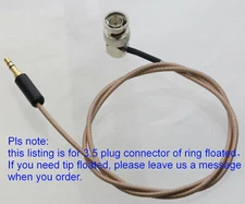 Time code Cable 28" BNC Plug 90º elbow to 3.5mm TRS DSLR SYNC Genlock Camera