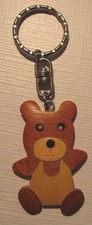 Bear Wooden Keyring Keychain NEW A1.2 
