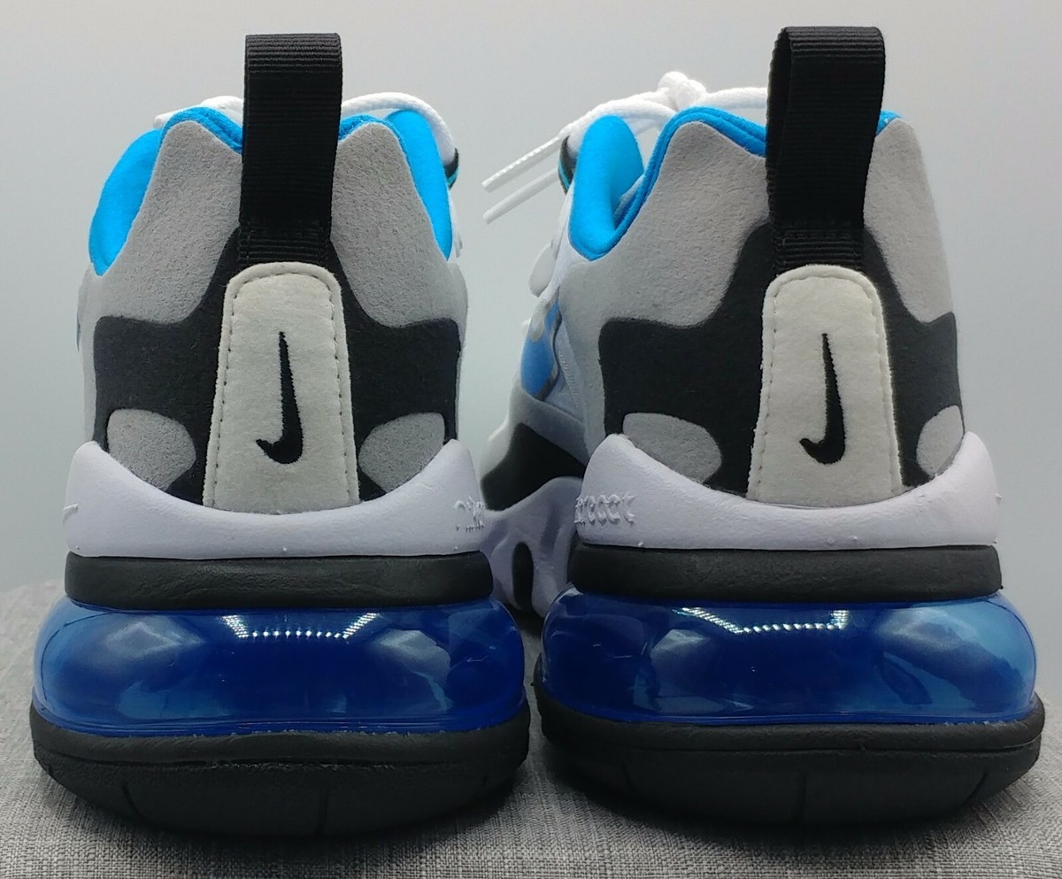 Nike Air Max 270 React Men\'s Size 12 White/Sky Blue /Grey/Black CT1280-101 W/Box Nike Air Max 270 React UNC Men main image 2