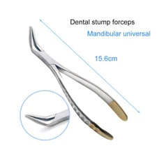 Dental Lower Root Tip Extraction Pliers Tooth Elevator Forceps 15.5cm Angle 45°