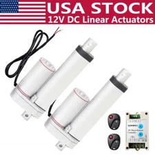 2 Set 100mm 4" 12V DC Linear Actuators W/ Wireless Motor Controller for TV Lifts