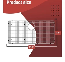 Granatan 27-1/2" X 13-1/2" X 1-1/4" Stainless Steel Sink Protector Grid