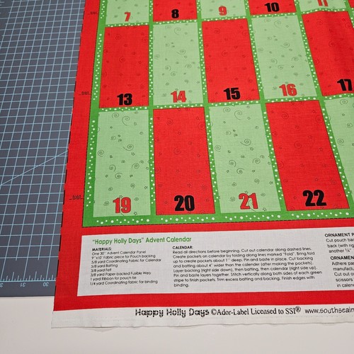 Happy Holly Days Advent Calendar Panel 29x43 Ador-Label SSI Christmas BOLT END - Picture 6 of 7