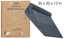 Navy Blue Lunix LX9 2-Piece XL Wedge Pillow Set 35 x 32 x 12 in