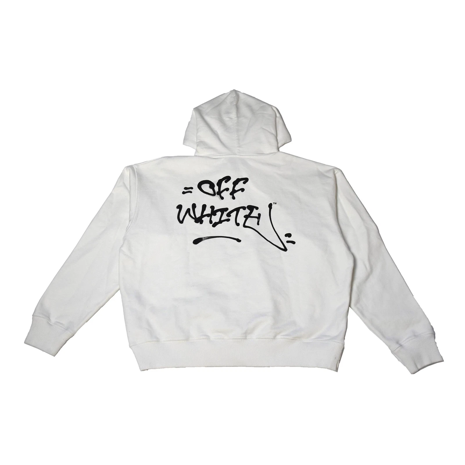 Felpa con cappuccio Off White Neen Graffiti Skater bianco arancione