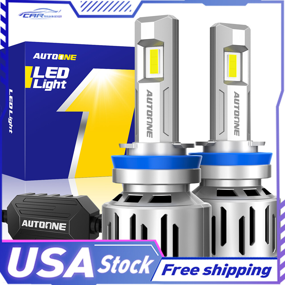 Pair H11 H9 LED H8 Headlight Bulbs Hot High Kit Low Beam 6500K White 32000LM QLL
