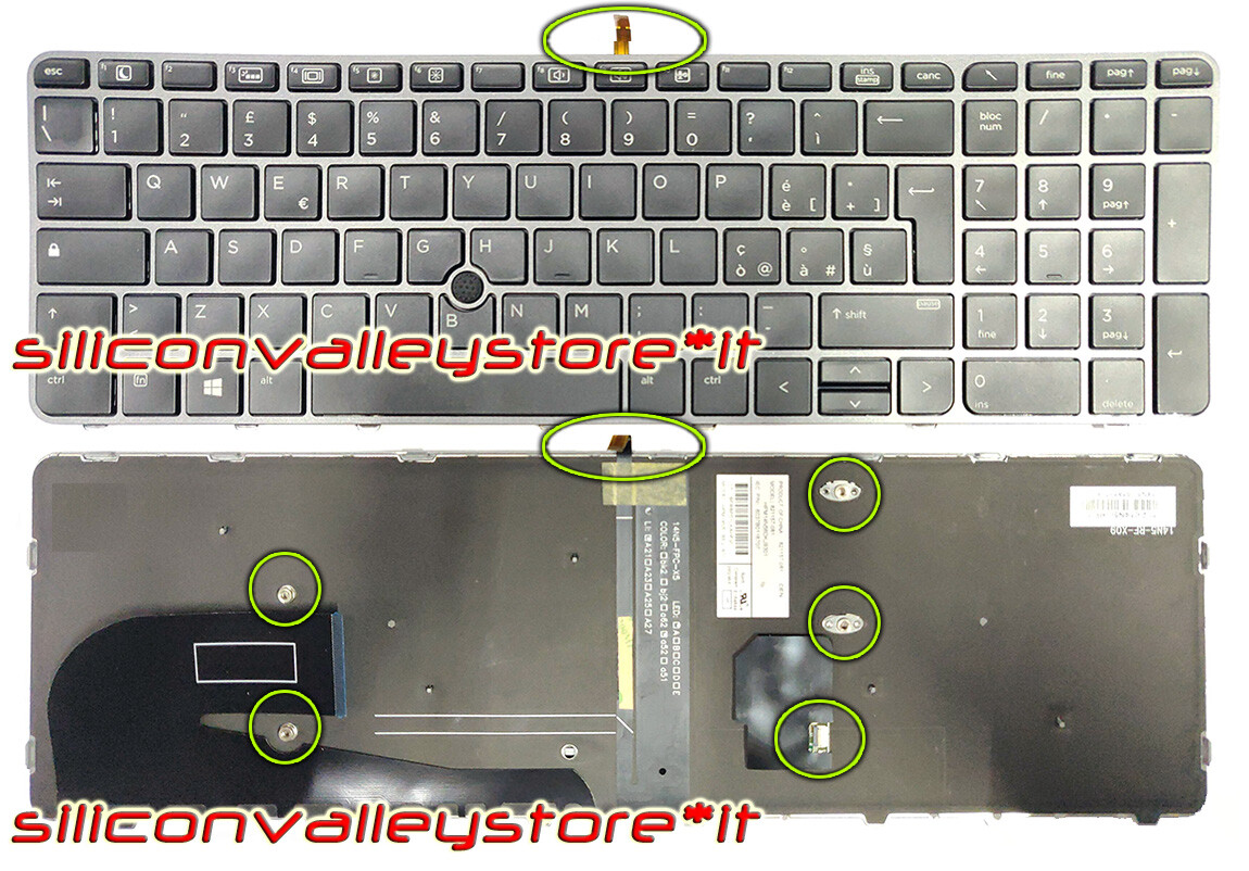 Tastiera compatibile con Hp Elitebook 850 G3 755 G3 850 G4 755 G4 ITALIANA