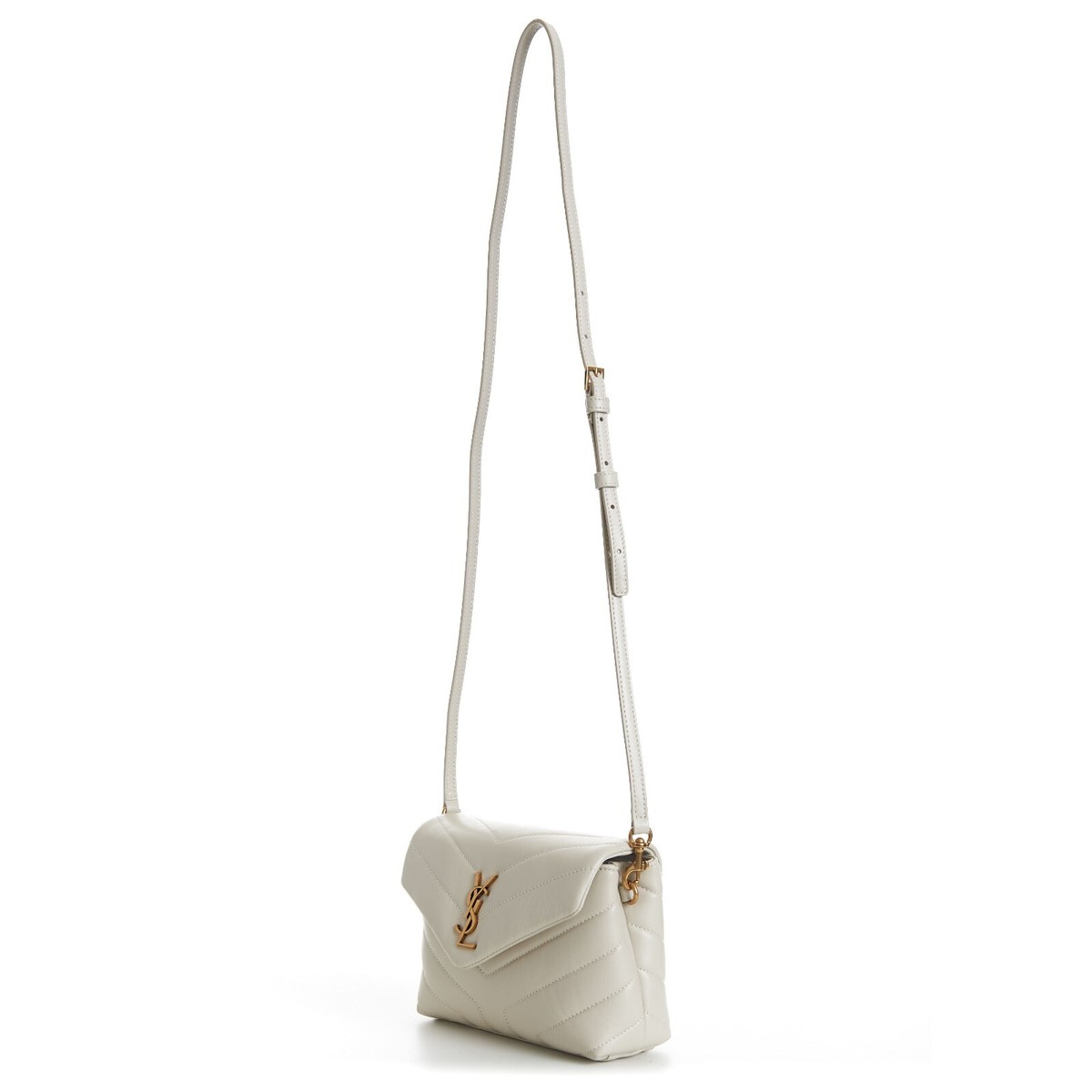 YSL ホワイト　ポシェット SAINT LAURENT 1990$ White Loulou Toy Strap Bag, Quilted Y