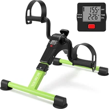 Pedal Exerciser Desk Exercise Bike Leg and Arm Bike with LCD Monitor Foldable (B