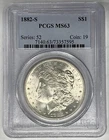 1882-S Morgan Silver $1 Dollar Coin PCGS MS 63