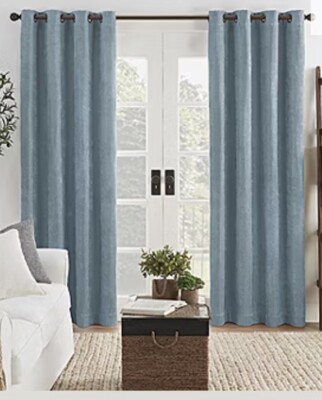Eclipse Absolute Zero Black Out Draft Stopper Curtains Medium Blue 50'' x 63''