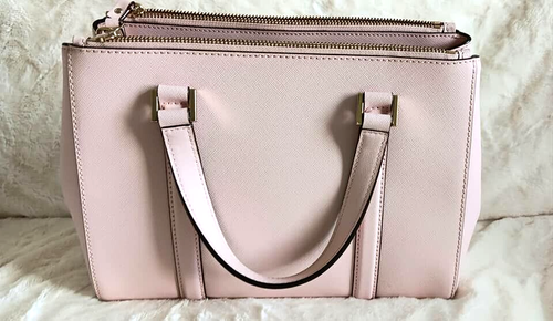 NEW KATE SPADE NEW YORK Newbury Lane Small Pink Loden Leather Satchel Crossbody - Picture 2 of 9