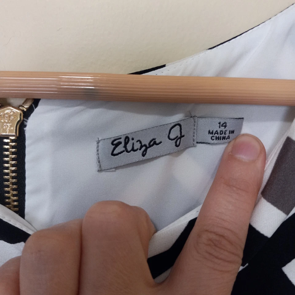 ELIZA J Women's Polyester Spandex Shift Career Casual Party Dress Size 14 - Image 2 of 4