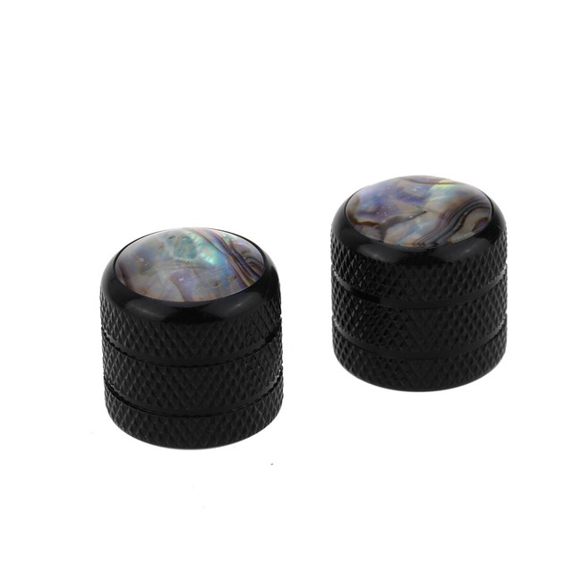 Musiclily Pro Black Metric 18Spline Abalone Top Dome Knob For