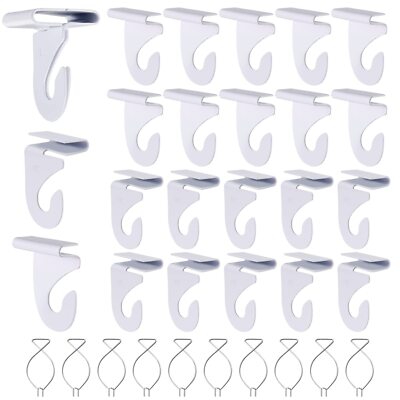 20 Pairs Drop Ceiling Hooks Suspended Track Ceiling Hanging Hooks for Classroom