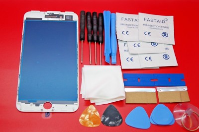 iPhone 7 Plus Weißglas Reparatur Set, montierter Rahmen, Schraubendreher, Hebeln Werkzeuge 