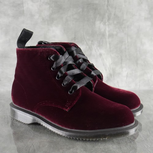 New DR MARTENS LANA Dark Red Velvet 5 