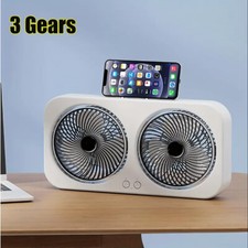 USB Dual Cooling Fan Desk Fan 3-Speed Personal Quiet Table Fan for Home Office