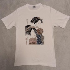80s Vintage Japanese-made Utamaro Geisha Ukiyo-e T-shirt by Kitagawa Utamaro